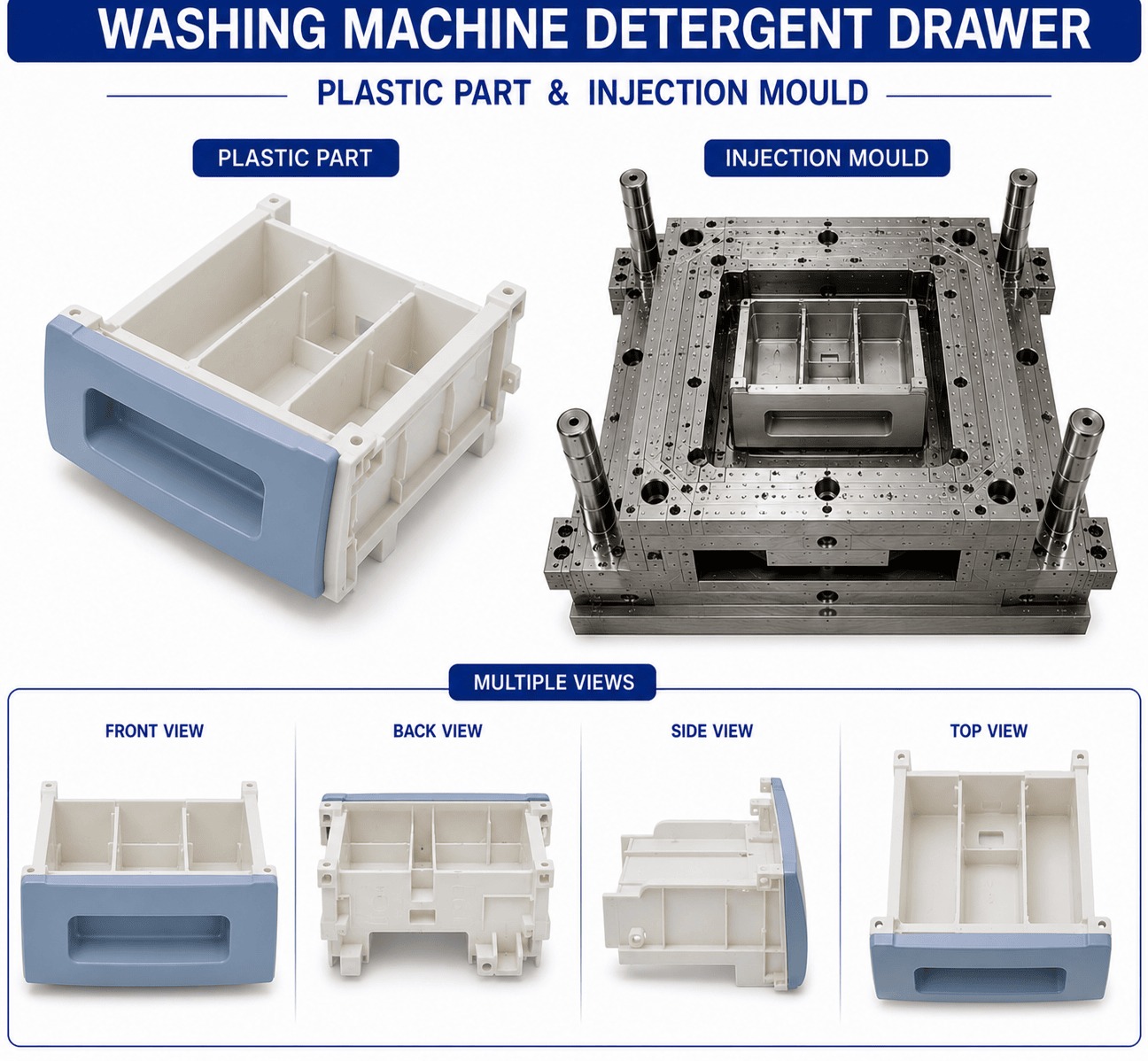 Washing Machine Plastic Detergent Drawer